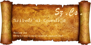 Szilvási Csanád névjegykártya